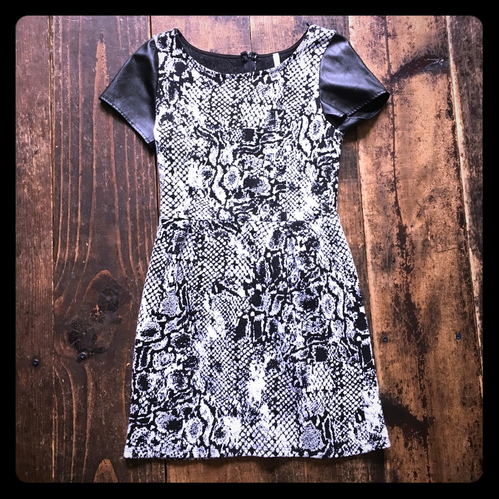 Black and white form fitting dress